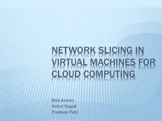 Network Slicing in Virtual Machines for Cloud Computing