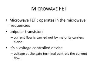 M ICROWAVE FET