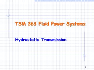 TSM 363 Fluid Power Systems