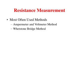 Resistance Measurement