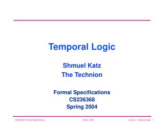 Temporal Logic