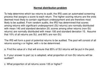 Normal distribution problem