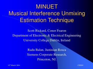 MINUET Musical Interference Unmixing Estimation Technique