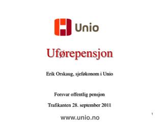 Uførepensjon Erik Orskaug, sjeføkonom i Unio Forsvar offentlig pensjon