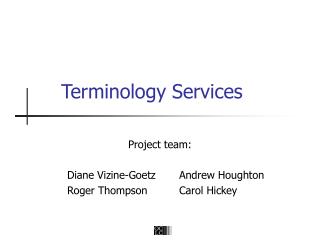 Terminology Services