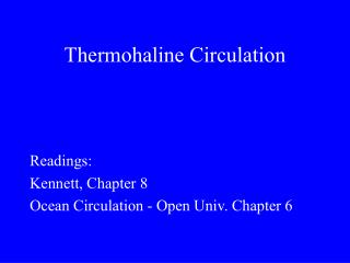 Thermohaline Circulation