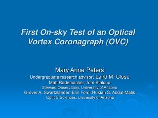 First On-sky Test of an Optical Vortex Coronagraph (OVC)