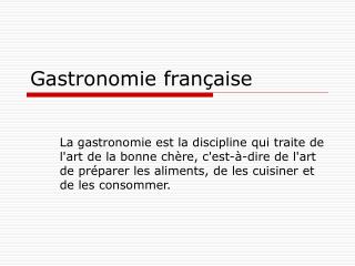 Gastronomie française