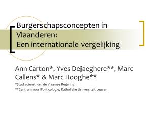 Burgerschapsconcepten in Vlaanderen: Een internationale vergelijking