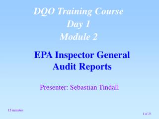 EPA Inspector General Audit Reports