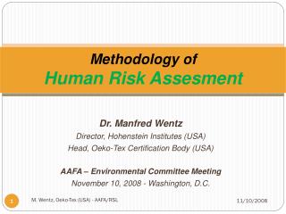 Methodology of Human Risk Assesment