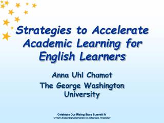 Strategies to Accelerate Academic Learning for English Learners