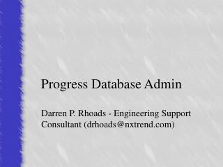 Progress Database Admin