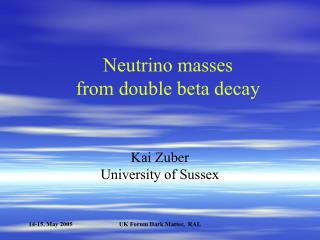 Neutrino masses from double beta decay