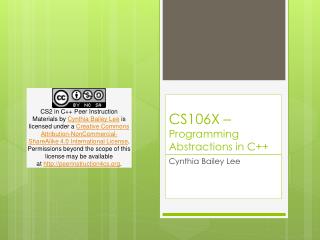 CS106X – Programming Abstractions in C++