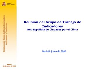 Reunión del Grupo de Trabajo de Indicadores Red Española de Ciudades por el Clima