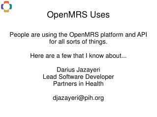 OpenMRS Uses