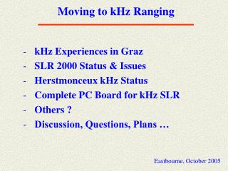 Moving to kHz Ranging