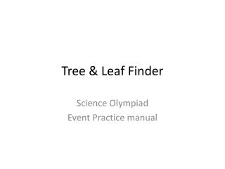 Tree &amp; Leaf Finder