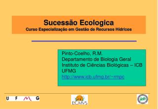 Sucessão Ecologica Curso Especialização em Gestão de Recursos Hídricos