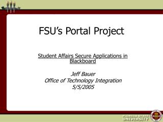 FSU’s Portal Project