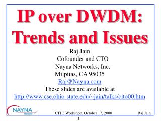 IP over DWDM: Trends and Issues