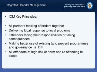 Integrated Offender Management