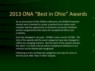 2013 ONA “Best in Ohio” Awards