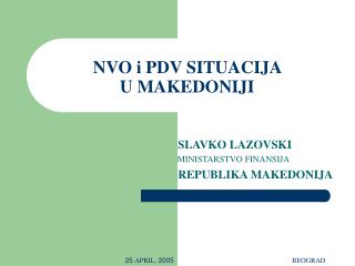 NVO i PDV SITUACIJA U MAKEDONIJI