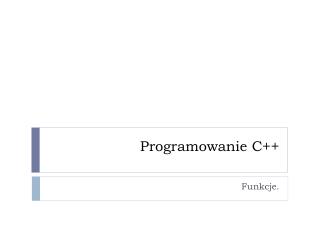 Programowanie C++