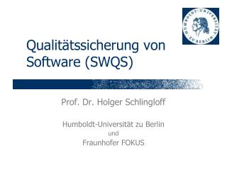 Qualitätssicherung von Software (SWQS)