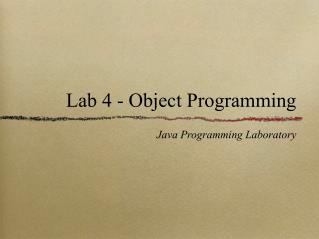 Lab 4 - Object Programming