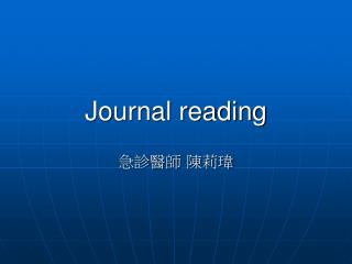 Journal reading