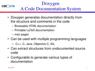 Doxygen A Code Documentation System