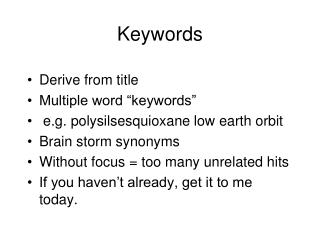 Keywords