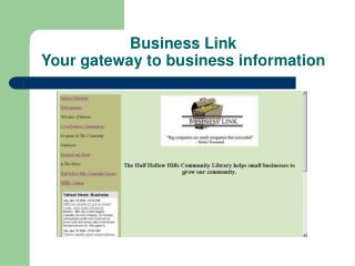 Business Link Your gateway to business information