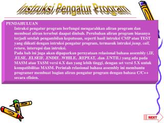 Instruksi Pengatur Program