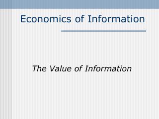 Economics of Information