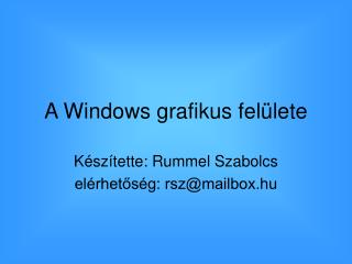 A Windows grafikus felülete