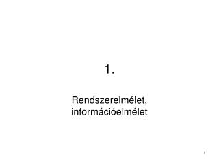 Rendszerelmélet, információelmélet