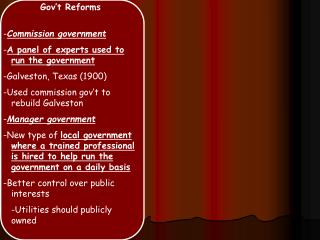 Gov’t Reforms