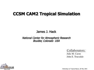 CCSM CAM2 Tropical Simulation