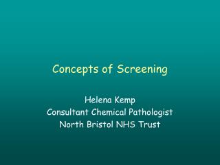 Concepts of Screening