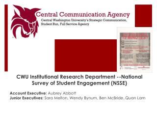 CWU Institutional Research Department --National Survey of Student Engagement (NSSE)