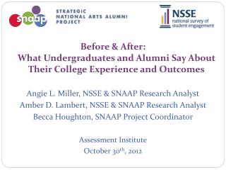 Before &amp; After: What Undergraduates and Alumni Say About Their College Experience and Outcomes