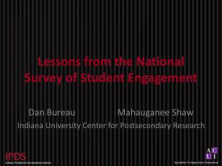 Lessons from the National Survey of Student Engagement