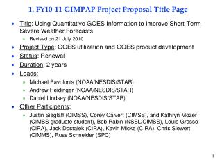 1. FY10-11 GIMPAP Project Proposal Title Page