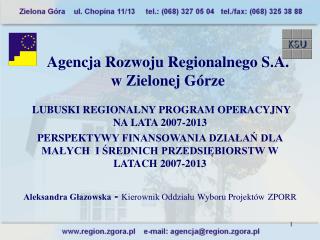 Agencja Rozwoju Regionalnego S.A. w Zielonej Górze