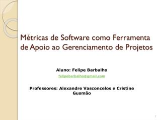 Métricas de Software como Ferramenta de Apoio ao Gerenciamento de Projetos