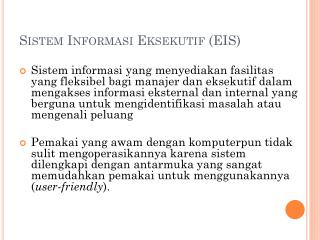 Sistem Informasi Eksekutif (EIS)